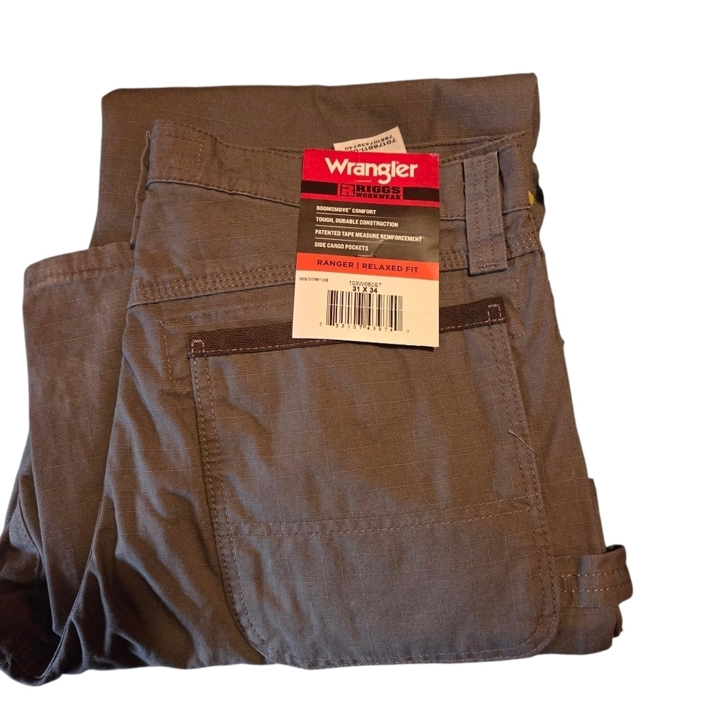 Wrangler RIGGS Workwear Ripstop Ranger Cargo Slate Gray Pants New! 31x34 - Picture 3 of 8
